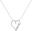 10kt White Gold Women's Round Diamond Heart Love Pendant Necklace 1-12 Cttw - FREE Shipping (US/CAN)-Pendants And Necklaces-JadeMoghul Inc.