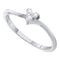 10kt White Gold Women's Round Diamond Heart Love Promise Bridal Ring 1/20 Cttw - FREE Shipping (US/CAN)-Gold & Diamond Promise Rings-5.5-JadeMoghul Inc.