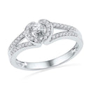 10kt White Gold Women's Round Diamond Heart Love Promise Bridal Ring 1/4 Cttw - FREE Shipping (US/CAN)-Promise Rings-5-JadeMoghul Inc.