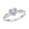 10kt White Gold Women's Round Diamond Heart Love Solitaire Ring 1/8 Cttw - FREE Shipping (US/CAN)-Gold & Diamond Heart Rings-5-JadeMoghul Inc.