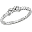 10kt White Gold Women's Round Diamond Infinity Knot Stackable Band Ring 1/4 Cttw - FREE Shipping (US/CAN)-Rings And Bands-9.5-JadeMoghul Inc.