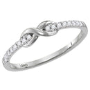 10kt White Gold Women's Round Diamond Infinity Knot Stackable Ring 1/10 Cttw - FREE Shipping (US/CAN)-Rings And Bands-5-JadeMoghul Inc.
