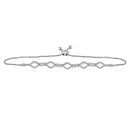 10kt White Gold Women's Round Diamond Infinity Oval Bolo Bracelet 1-4 Cttw - FREE Shipping (US/CAN)-Gold & Diamond Bracelets-JadeMoghul Inc.