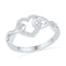 10kt White Gold Women's Round Diamond Infinity Twist Heart Ring 1/10 Cttw - FREE Shipping (US/CAN)-Gold & Diamond Heart Rings-6.5-JadeMoghul Inc.