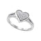 10kt White Gold Women's Round Diamond Milgrain Heart Cluster Ring 1/5 Cttw - FREE Shipping (US/CAN)-Gold & Diamond Heart Rings-5-JadeMoghul Inc.