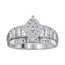 10kt White Gold Women's Round Diamond Oval Cluster Bridal Wedding Engagement Ring 3.00 Cttw - FREE Shipping (US/CAN)-Gold & Diamond Engagement & Anniversary Rings-5-JadeMoghul Inc.