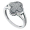10kt White Gold Women's Round Diamond Quatrefoil Cluster Ring 1/6 Cttw - FREE Shipping (US/CAN)-Gold & Diamond Fashion Rings-5-JadeMoghul Inc.