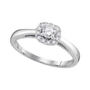 10kt White Gold Women's Round Diamond Round Bridal Wedding Engagement Ring 1/3 Cttw - FREE Shipping (US/CAN)-Gold & Diamond Engagement & Anniversary Rings-5.5-JadeMoghul Inc.