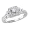10kt White Gold Women's Round Diamond Round Halo Bridal Wedding Engagement Ring 1/3 Cttw - FREE Shipping (US/CAN)-Gold & Diamond Engagement & Anniversary Rings-5.5-JadeMoghul Inc.