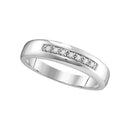 10kt White Gold Women's Round Diamond Single Row Wedding Band 1/10 Cttw - FREE Shipping (US/CAN)-Gold & Diamond Wedding Jewelry-5-JadeMoghul Inc.