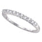 10kt White Gold Women's Round Diamond Slender Single Row Band 1/8 Cttw - FREE Shipping (US/CAN)-Gold & Diamond Bands-5-JadeMoghul Inc.