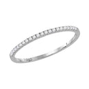 10kt White Gold Women's Round Diamond Slender Stackable Band Ring 1-8 Cttw - FREE Shipping (US/CAN)-Gold & Diamond Rings-JadeMoghul Inc.