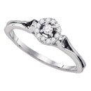 10kt White Gold Women's Round Diamond Solitaire Bridal Wedding Engagement Ring 1/10 Cttw - FREE Shipping (US/CAN)-Gold & Diamond Engagement & Anniversary Rings-5-JadeMoghul Inc.
