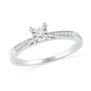 10kt White Gold Women's Round Diamond Solitaire Bridal Wedding Engagement Ring 1/10 Cttw - FREE Shipping (US/CAN)-Gold & Diamond Engagement & Anniversary Rings-5-JadeMoghul Inc.