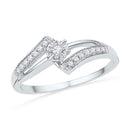 10kt White Gold Women's Round Diamond Solitaire Bridal Wedding Engagement Ring 1/10 Cttw - FREE Shipping (US/CAN)-Wedding Jewelry-5.5-JadeMoghul Inc.