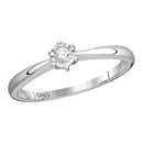 10kt White Gold Women's Round Diamond Solitaire Bridal Wedding Engagement Ring 1/12 Cttw - FREE Shipping (US/CAN)-Gold & Diamond Engagement & Anniversary Rings-5-JadeMoghul Inc.