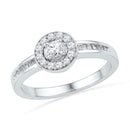 10kt White Gold Women's Round Diamond Solitaire Bridal Wedding Engagement Ring 1/3 Cttw - FREE Shipping (US/CAN)-Gold & Diamond Engagement & Anniversary Rings-5-JadeMoghul Inc.