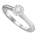 10kt White Gold Women's Round Diamond Solitaire Bridal Wedding Engagement Ring 1/4 Cttw - FREE Shipping (USA/CAN)-Gold & Diamond Engagement & Anniversary Rings-5-JadeMoghul Inc.