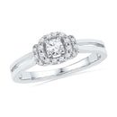 10kt White Gold Women's Round Diamond Solitaire Bridal Wedding Engagement Ring 1/4 Cttw - FREE Shipping (US/CAN)-Gold & Diamond Engagement & Anniversary Rings-5-JadeMoghul Inc.