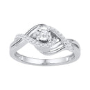 10kt White Gold Women's Round Diamond Solitaire Bridal Wedding Engagement Ring 1/5 Cttw - FREE Shipping (US/CAN)-Wedding Jewelry-5-JadeMoghul Inc.