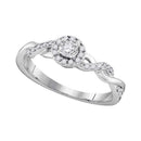 10kt White Gold Women's Round Diamond Solitaire Bridal Wedding Engagement Ring 1/5 Cttw - FREE Shipping (US/CAN)-Wedding Jewelry-5-JadeMoghul Inc.