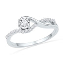10kt White Gold Women's Round Diamond Solitaire Bridal Wedding Engagement Ring 1/6 Cttw - FREE Shipping (US/CAN)-Gold & Diamond Engagement & Anniversary Rings-5-JadeMoghul Inc.