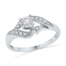 10kt White Gold Women's Round Diamond Solitaire Bridal Wedding Engagement Ring 1/6 Cttw - FREE Shipping (US/CAN)-Wedding Jewelry-5-JadeMoghul Inc.