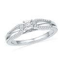 10kt White Gold Women's Round Diamond Solitaire Open-shank Bridal Wedding Engagement Ring 1/6 Cttw - FREE Shipping (US/CAN)-Gold & Diamond Engagement & Anniversary Rings-5-JadeMoghul Inc.