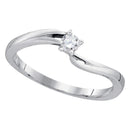10kt White Gold Women's Round Diamond Solitaire Promise Bridal Ring 1/10 Cttw - FREE Shipping (US/CAN)-Promise Rings-5-JadeMoghul Inc.