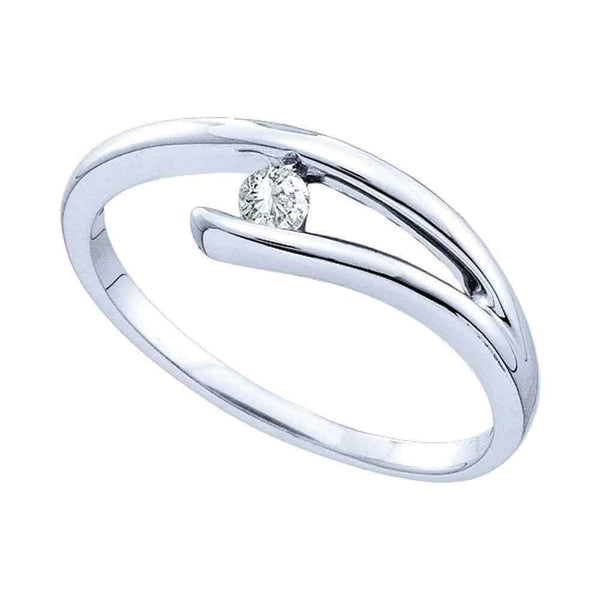 10kt White Gold Women's Round Diamond Solitaire Promise Bridal Ring 1/12 Cttw - FREE Shipping (US/CAN)-Gold & Diamond Promise Rings-5-JadeMoghul Inc.