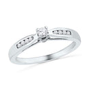 10kt White Gold Women's Round Diamond Solitaire Promise Bridal Ring 1/5 Cttw - FREE Shipping (US/CAN)-Promise Rings-5-JadeMoghul Inc.