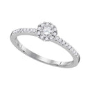 10kt White Gold Women's Round Diamond Solitaire Slender Halo Bridal Wedding Engagement Ring 1/3 Cttw - FREE Shipping (US/CAN)-Gold & Diamond Engagement & Anniversary Rings-5-JadeMoghul Inc.