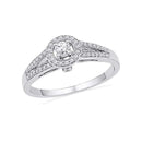 10kt White Gold Women's Round Diamond Solitaire Split-shank Bridal Wedding Engagement Ring 1/4 Cttw - FREE Shipping (US/CAN)-Gold & Diamond Engagement & Anniversary Rings-5.5-JadeMoghul Inc.