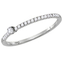 10kt White Gold Women's Round Diamond Solitaire Stackable Band Ring 1/6 Cttw - FREE Shipping (US/CAN)-Rings And Bands-5-JadeMoghul Inc.