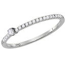 10kt White Gold Women's Round Diamond Solitaire Stackable Band Ring 1/6 Cttw - FREE Shipping (US/CAN)-Rings And Bands-5-JadeMoghul Inc.