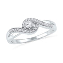 10kt White Gold Women's Round Diamond Solitaire Swirl Promise Bridal Ring 1/5 Cttw - FREE Shipping (US/CAN)-Gold & Diamond Promise Rings-5-JadeMoghul Inc.