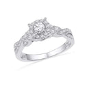 10kt White Gold Women's Round Diamond Solitaire Twist Bridal Wedding Engagement Ring 1/2 Cttw - FREE Shipping (US/CAN)-Gold & Diamond Engagement & Anniversary Rings-5.5-JadeMoghul Inc.