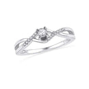10kt White Gold Women's Round Diamond Solitaire Twist Bridal Wedding Engagement Ring 1/6 Cttw - FREE Shipping (US/CAN)-Wedding Jewelry-5.5-JadeMoghul Inc.