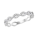 10kt White Gold Women's Round Diamond Twist Stackable Band Ring 1-5 Cttw - FREE Shipping (US/CAN)-Gold & Diamond Rings-JadeMoghul Inc.