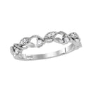 10kt White Gold Womens Round Diamond Vine Stackable Band Ring 1-6 Cttw-Gold & Diamond Rings-JadeMoghul Inc.