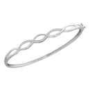 10kt White Gold Women's Round Diamond Woven Strand Bangle Bracelet 1-8 Cttw - FREE Shipping (US/CAN)-Gold & Diamond Bracelets-JadeMoghul Inc.