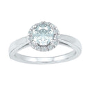 10kt White Gold Womens Round Lab-Created White Sapphire Solitaire Ring 1/8 Cttw-Gold & Diamond Fashion Rings-5-JadeMoghul Inc.