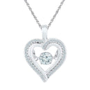 10kt White Gold Women's Round Moving Twinkle Diamond Heart Outline Pendant 1-4 Cttw - FREE Shipping (US/CAN)-Gold & Diamond Pendants & Necklaces-JadeMoghul Inc.