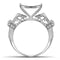10kt White Gold Women's Round Pave-set Diamond Elevated Square Cluster Ring 3/8 Cttw - FREE Shipping (US/CAN)-Gold & Diamond Cluster Rings-5-JadeMoghul Inc.