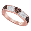 10kt White Gold Women's Round Red Color Enhanced Diamond Heart Love Band Ring 1/5 Cttw - FREE Shipping (US/CAN)-Gold & Diamond Heart Rings-6.5-JadeMoghul Inc.