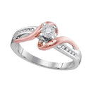 10kt White Rose Gold Women's Round Diamond Solitaire Bridal Wedding Engagement Ring 1/8 Cttw - FREE Shipping (US/CAN)-Gold & Diamond Engagement & Anniversary Rings-5-JadeMoghul Inc.