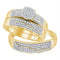 10kt Yellow Gold His & Hers Diamond Wedding Ring Band Set-Gold & Diamond Wedding Jewelry-9-JadeMoghul Inc.