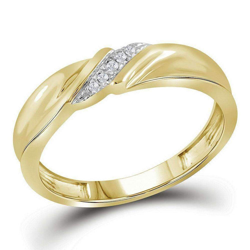 10kt Yellow Gold His & Hers Round Diamond Cluster Matching Bridal Wedding Ring Band Set 1/5 Cttw - FREE Shipping (US/CAN)-Gold & Diamond Trio Sets-5-JadeMoghul Inc.