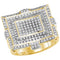 10kt Yellow Gold Mens Diamond Cluster Fashion Ring 5/8 Cttw-Gold & Diamond Men Rings-JadeMoghul Inc.