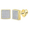 10kt Yellow Gold Men's Diamond Cluster Stud Earrings-Gold & Diamond Men Earrings-JadeMoghul Inc.